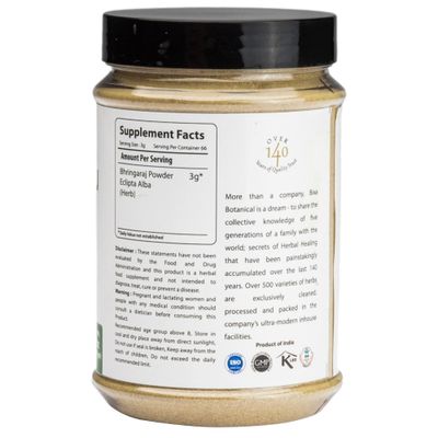 Bixa Botanical Bhringaraj Powder (Eclipta Alba) ? Ayurvedic Herbal Supplement | 200 GRAMS / 7 OZ | Gluten Free, Non-GMO, Steam Sterlized, Vegan, 100% Pure