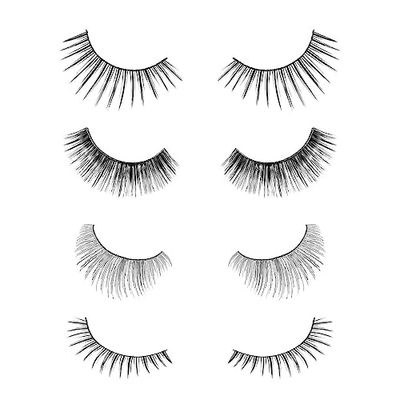 Salona Eye Splashes False Eyelashes Bulk 70 Pairs of Fake Eyelashes with Different Style Thin Natural Look Wispies Cat Eye Fluffy Volume 7 Styles Bundle