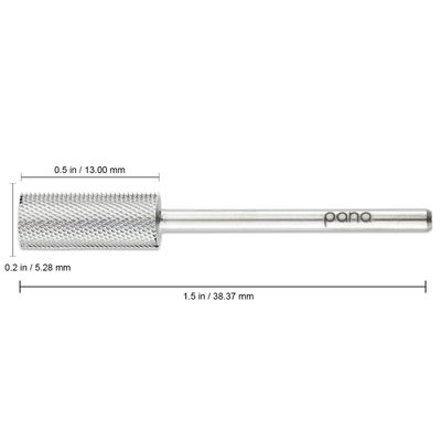 PANA Nail Carbide Cylinder Bit - Two Way Rotate use for Both Left and Right Handed - Fast remove Acrylic or Hard Gel - 3/32" Shank - Manicure, Nail Art, Drill Machine (Extra Fine, Silver)