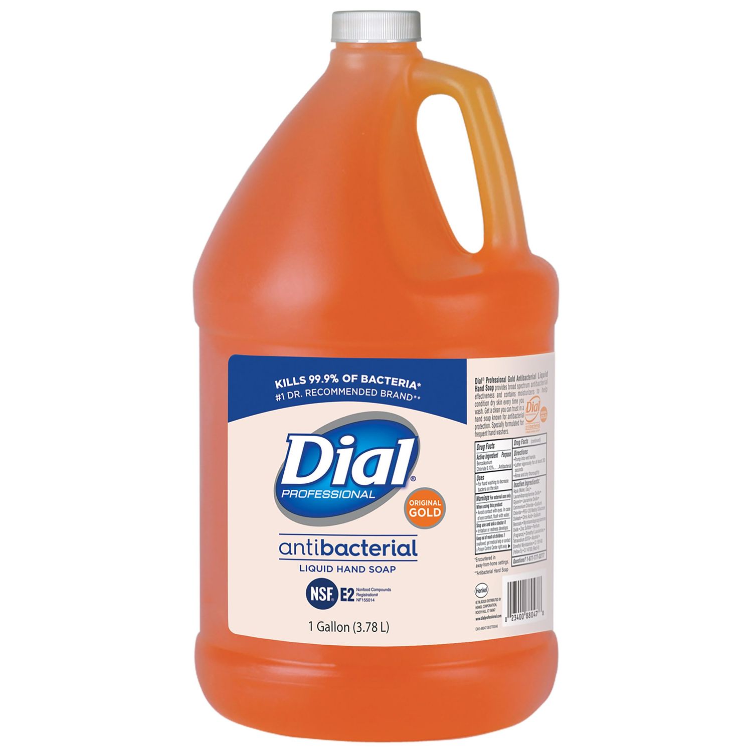 Dial Professional Gold Antibacterial Liquid Hand Soap, 1 Gallon Refill Bottle, 128 Fl Oz
