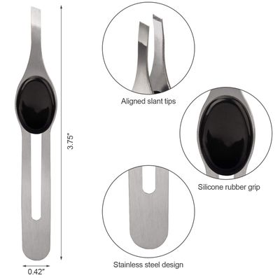 ANCIRS 4 Pack Tip Tweezers for Eyebrow, Non-Slip Grip Tip Tweezers, Professional Stainless Steel Precision Pointed Blackhead Splinter Removal Tool for Women &amp; Girls