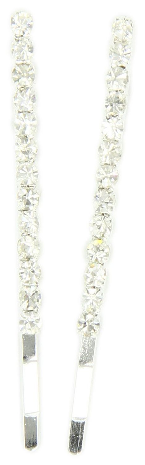 Caravan Crystal Bobby Pin in A Classic Bar Decorated W Swarovski Crystal Stones in Pair