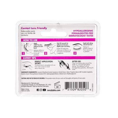i-Envy by KISS Super Strong Hold 3D Strip Lash Glue, Waterproof Brush-On False Eyelash Adhesive, Latex-Free, Long-Lasting &amp; Easy Application, Ideal for Sensitive Eyes (Clear)
