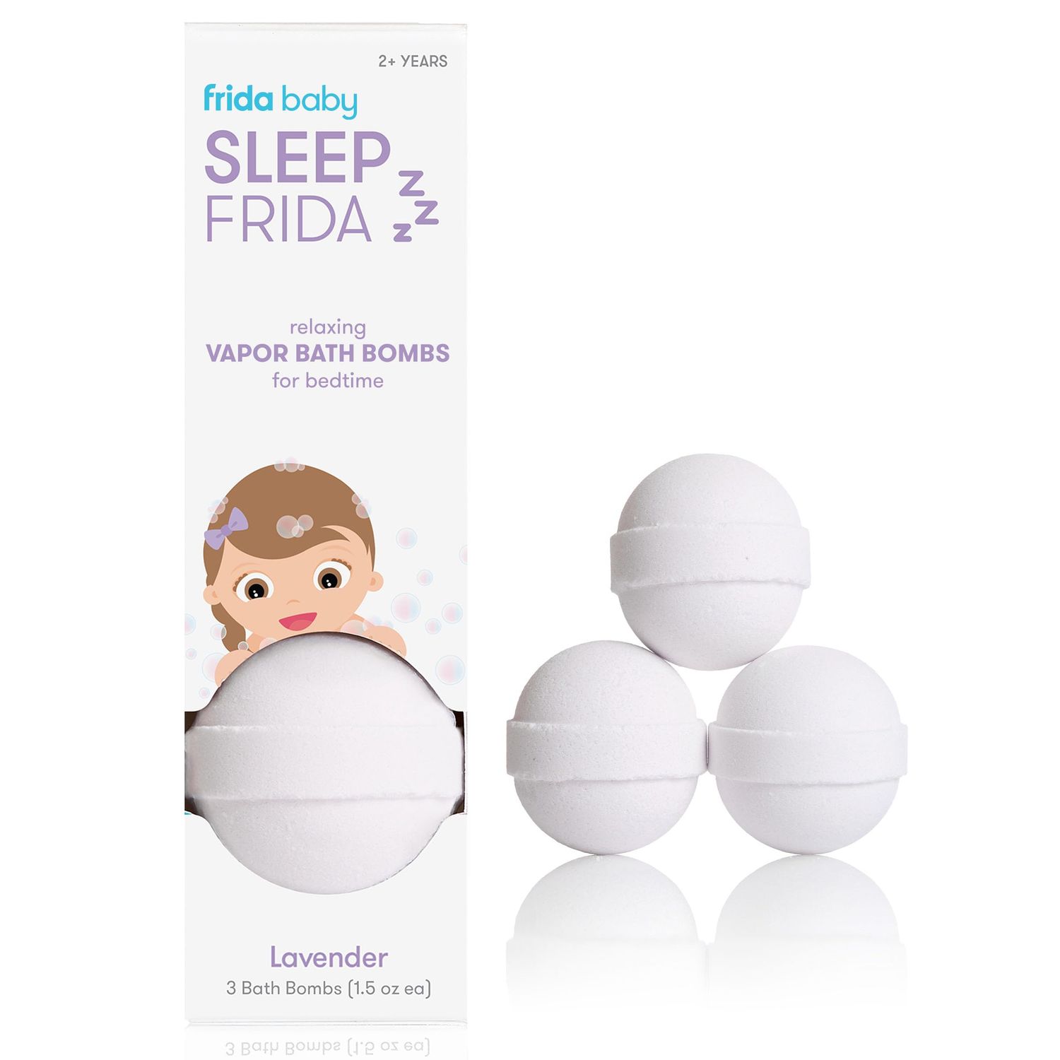 Frida Baby Natural Sleep Bath Bombs, Lavender Essential Oil Bath Bombs for Bedtime, Relaxing &amp; Calming Shower Bombs with Aromatherapy Oil for Better Sleep
