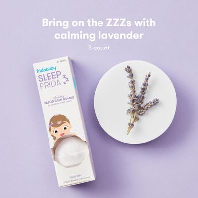 Frida Baby Natural Sleep Bath Bombs, Lavender Essential Oil Bath Bombs for Bedtime, Relaxing & Calming Shower Bombs with Aromatherapy Oil for Better Sleep