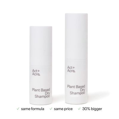ACT+ ACRE Plant-Based Fulvic Acid Volumizing Dry Shampoo - Natural and Unscented Powder Spray Shampoo with Fulvic Acid and Rice Refresh Oily Hair and Restore Volume - Dry Shampoo for All Hair Types