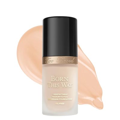 Too Faced Born This Way Natural Finish Longwear Liquid Foundation | Medium-To-Full Coverage | Hydrating + Oil Free, 1 Fl Oz, Snow