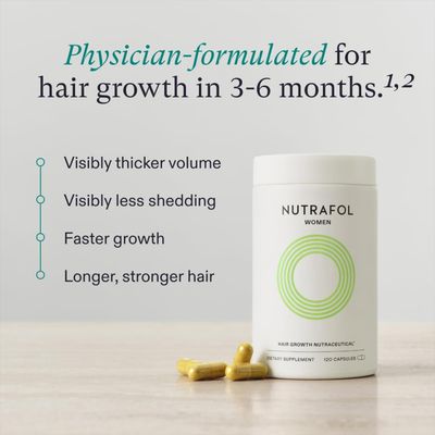 Nutrafol Women's Hair Growth Supplements, Dermatologist Recommended, Ages 18-44, Clinically Proven for Visibly Thicker and Stronger Hair - 2 Month Supply, Pack of 2
