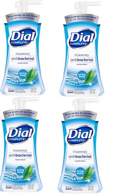 Dial Complete Foaming Antibacterial Hand Wash, Spring Water 7.50 oz (Pack of 4)
