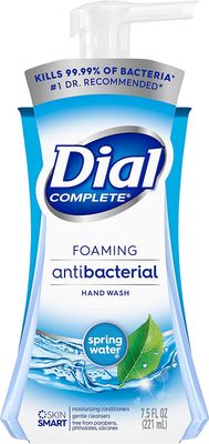 Dial Complete Foaming Antibacterial Hand Wash, Spring Water 7.50 oz (Pack of 4)