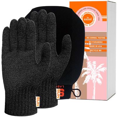 Sun Laboratories By Giesee Exfoliating Body Glove and Tan Removal Mitt, Self Tan Remover, Exfoliating Glove, Deep Exfoliating Body Scrubber, Tanning Mitt, Fake Tan Remover, Body Exfoliator Glove