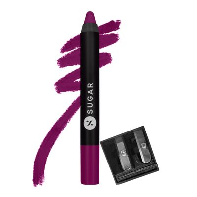 SUGAR Cosmetics Matte As Hell Crayon Lipstick12 Baby Houseman (Deep Pink) Highly pigmented, Creamy Texture, Long lasting Matte Finish