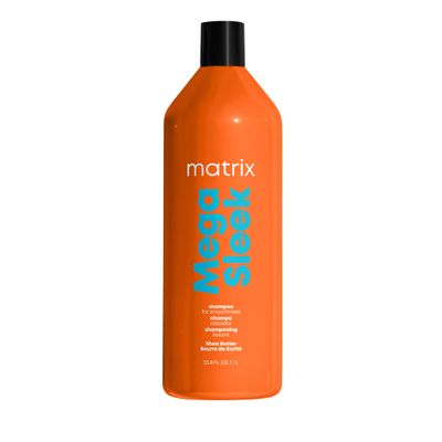 Matrix Mega Sleek Shampoo| Smoothing, Anti-Frizz, Detangling | For Dry, Damaged &amp; Frizzy Hair | Salon Professional Shampoo | With Shea Butter | Vegan