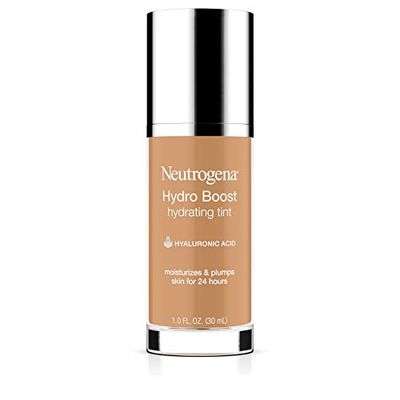 Neutrogena Hydro Boost Hydrating Tint with Hyaluronic Acid, Lightweight Water Gel Formula, Moisturizing, Oil-Free &amp; Non-Comedogenic Liquid Foundation Makeup, 85 Honey Color 1.0 fl. oz