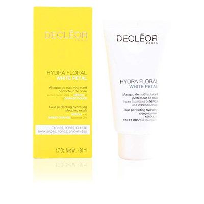 Decleor Hydra Floral White Petal Neroli and Sweet Orange Skin Perfecting Hydrating Sleeping Mask, 1.7 Ounce