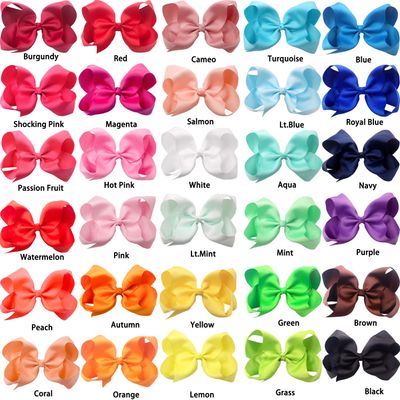 CLLOT 30 Pieces 6 Inch Hair Bows for Girls Clips Grosgrain Ribbon Boutique Hair Bow Alligator Clips For Girls Teens Toddlers Kids