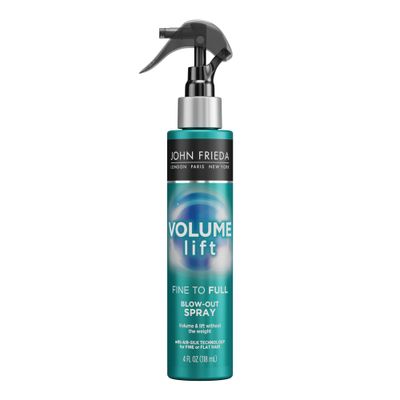 John Frieda Volume Lift Blow-Out Spray Safe for Color-Treated &amp; Fine Hair, 4 Ounces, Root Booster Volumizing Spray with Air-Silk Technology (Packaging May Vary)