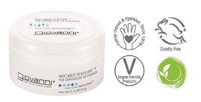 GIOVANNI Wicked Texture The Definition Of Pomade - Styling Hair Pomade, Helps to Shape Hair &amp; Smooth Texture, Water Based Pomade that Washes Out Easily, Vegan, Paraben Free, Color Safe - 2 Oz