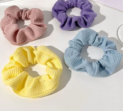 Aeyistry 4 Pcs Premium Satin Elastic Hair Bands Hair Scrunchies Hair Ties Grid Hair bands Ponytail Holder Hair Accessories for Girl Women