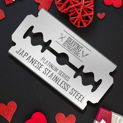 50 Count Double Edge Razor Blades - Men's Safety for Shaving Platinum Japanese Stainless Steel a Smooth, Precise and Clean Shave