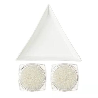Minejin Nails Art Mini Rhinestones Beads AB Micro Ball Gems 3D Manicure Tips Two Bottle With Tray