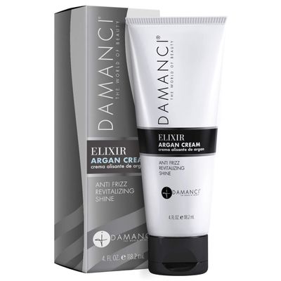 DAMANCI Argan Cream, Hair Styling Cream &amp; Leave In Conditioner, Hair Smoothing and Anti Frizz, with Argan Oil, Keratin, and Vitamin E, Deep Hydration and Shine (4oz)