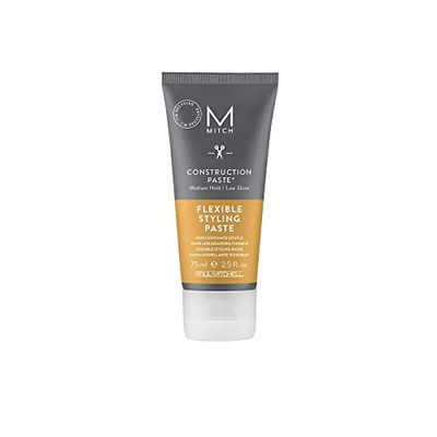 MITCH by Paul Mitchell Construction Paste for Men, Medium Hold, Low Shine, For All Hair Types + Short to Medium Hair, 2.5 fl. oz.