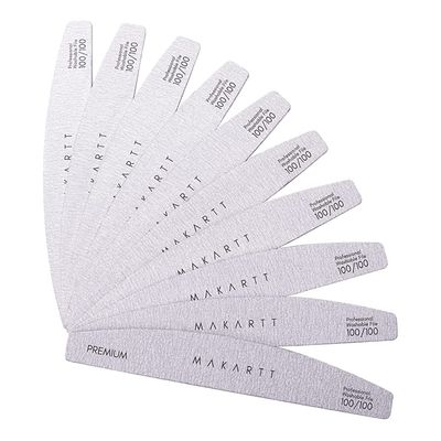 Makartt Nail File: 100 100 Grit Emery Boards for Nails, Doubled Sides Washable 10pcs Zebra Coarse Filer Kit for Shaping Acrylic and Extension Gel, Pedicure Manicure Tools Salon Home Use