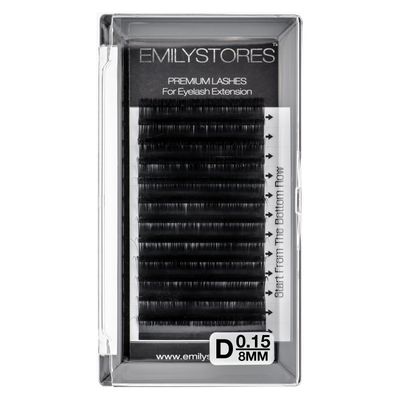 EMILYSTORES Eyelash Extensions 0.15mm Thickness D Curl Length 8mm Volume Individual eyelashes For Lash Extension(0.15,D,8mm)