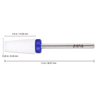 PANA Tapered Barrel Ceramic Bit 3/32" Shank Size - (Ceramic, Medium Grit) - Fast remove Acrylic or Hard Gel Nail Drill Bit for Manicure Pedicure Salon Professional or Beginner