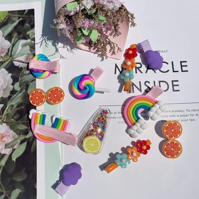 AMMY Hair Clip for Girls, 22 Pcs Candy Hair Accessories Cute Barrettes Rainbow Cupcake Hair Pins for Little Girl Kids Children