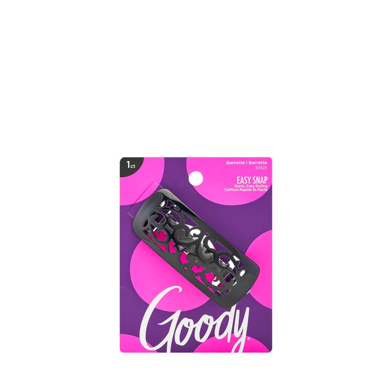 Goody Slideproof Autoclasp Carved Hair Barrettes 1 Count - Lock In Place &amp; Suitable for All Hair Types - Pain-Free Hair Accessories for Women, Men, Boys, and Girls - All Day Comfort - Colors May Vary
