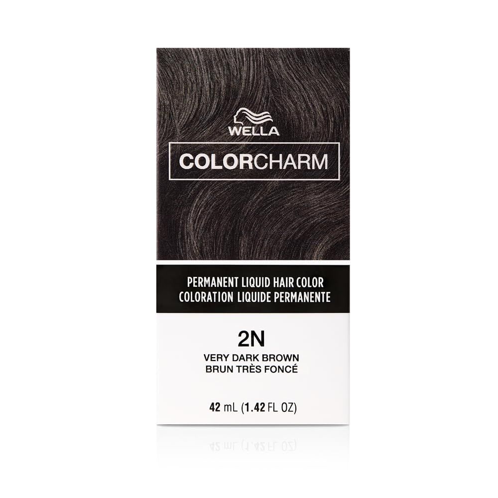 COLORCHARM Permanent Liquid Hair Color for Gray Coverage| 2N Very Dark Brown| 1.4 Fl Oz