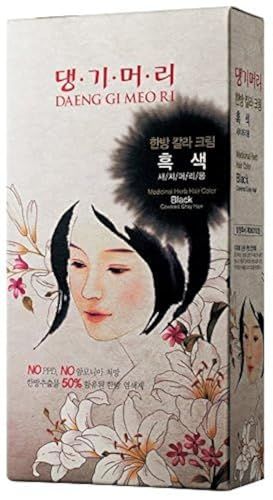 Daeng Gi Meo Ri - Korean Herbal Hair Dye Color Cream [Black] - PPD-Free Gray Coverage, Hair Protection, High-Keratin Formula, 5 Oz
