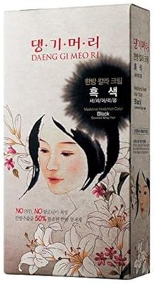 Daeng Gi Meo Ri - Korean Herbal Hair Dye Color Cream [Black] - PPD-Free Gray Coverage, Hair Protection, High-Keratin Formula, 5 Oz