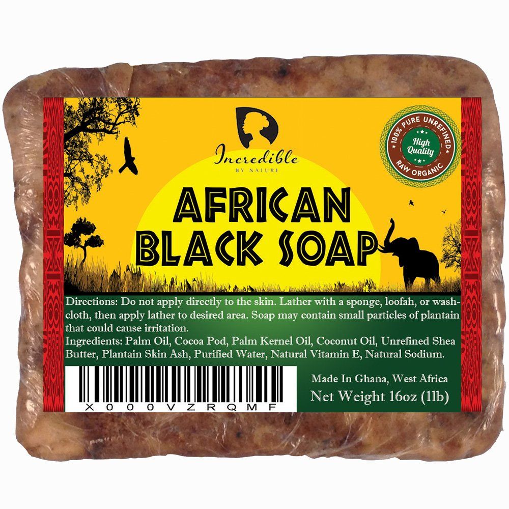 Incredible BY NATURE African Black Soap - 1lb Raw Organic Soap Face &amp; Body Wash