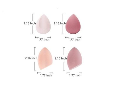 Sinen 4 Pcs Dry and Wet Use Makeup Sponge Set Blender Beauty Foundation Blending Sponge for Liquid, Cream, and Powder with Egg Holder Box