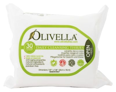 Olivella Daily Cleansing Tissues 30 ea (Pack of 3)