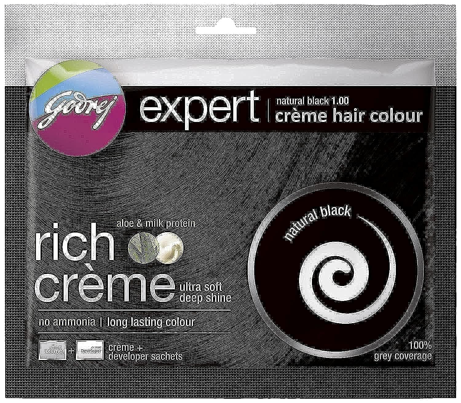 Godrej Expert Creme Hair Colour Natural Black 20G+20Ml
