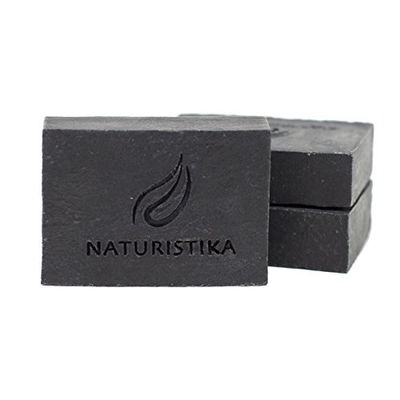 Activated Charcoal Soap Bar (3 Pack), Vegan and All Natural Handcrafted with Organic Oils. Face and Body Soap. For Men, Women and Teens. Unscented.