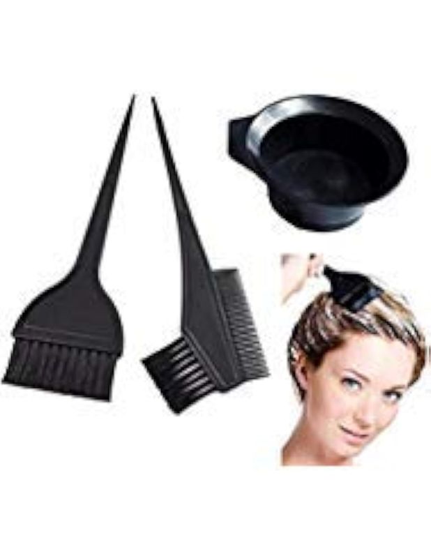 Cotton Fly 3 Pcs Professional Salon Hair Coloring Dyeing Kit - Dye Brush &amp; Comb/Mixing Bowl/Tint Tool by Marketing Eye USA Inc.