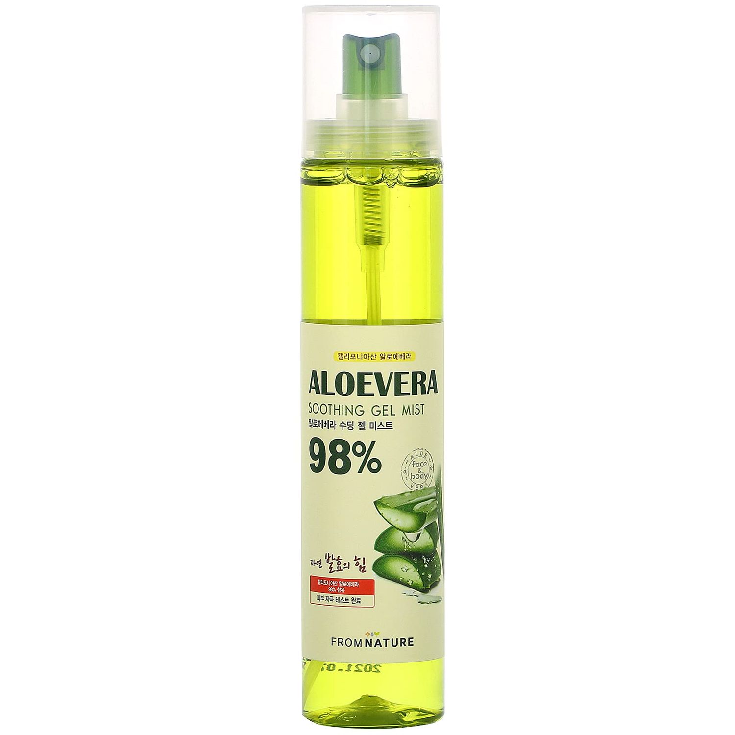 [FROMNATURE] Aloe Vera 98%&quot;Moisture Soothing Gel Mist&quot; - 4.06 fl oz. (120 ml) [Parebens FREE/Benzophenone FREE/Animal Oil FREE/Mineral Oil FREE]