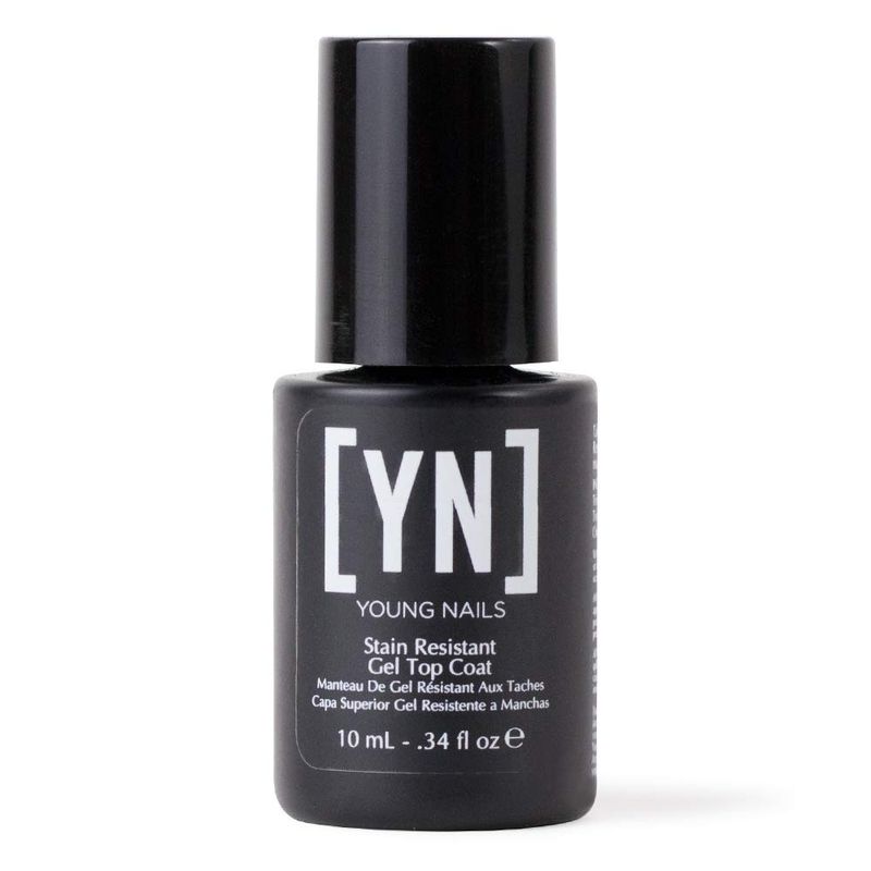Young Nails Stain Resistant Gel Top Coat - Professional Grade Clear Gel Nail Polish Top Coat, No Wipe UV Gel Top Coat for Acrylic and Hard Gel Nails, Prevents Discoloration, UV &amp; LED Cure - 1/3 oz
