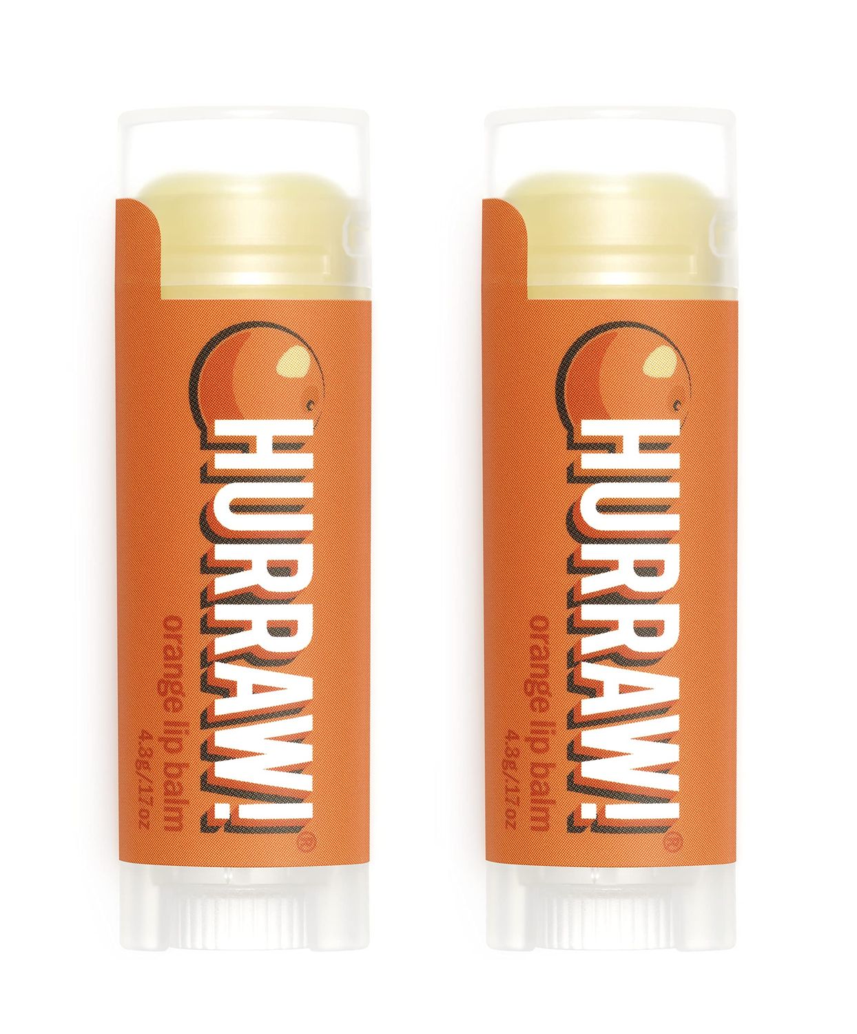 Hurraw! Orange Lip Balm, 2 Pack: Organic, Certified Vegan, Cruelty and Gluten Free. Non-GMO, 100% Natural Ingredients. Bee, Shea, Soy and Palm Free. Made in USA