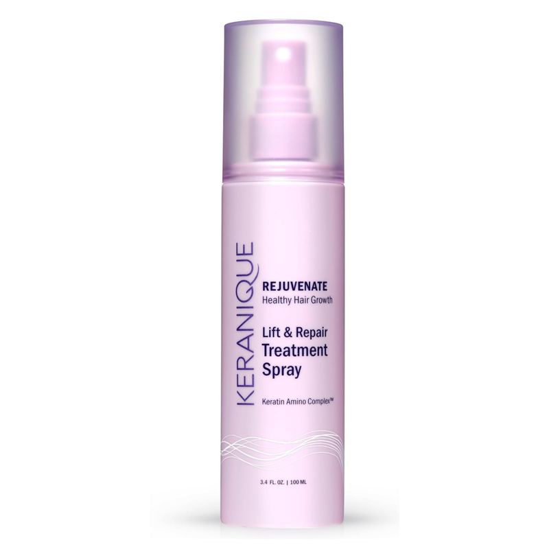 Keranique Hair Thickening Spray for Instant Volume, Texture &amp; Lift for Fine Hair - Heat Damage Protectant With Keratin 6.8 oz