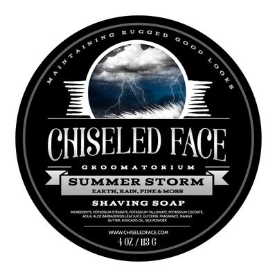 Summer Storm by Chiseled Face - Handmade Luxury Shaving Soap - Rich, Thick Lather - Smooth, Comfortable Shaves - Tallow-Based Soap - Made in The USA