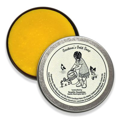 Seattle Sundries Garden Fresh Geranium &amp; Grapefruit Bar Soap, Gardener Gift for Women &amp; Men - 1 (4oz) Bar, All Natural Soap in a Low Waste Gift Tin