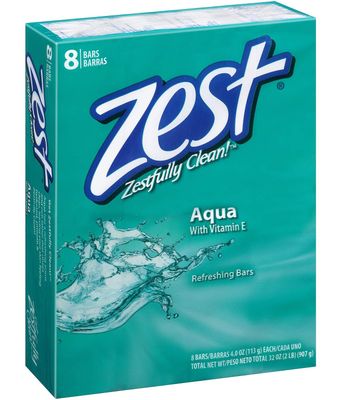Zest Bath Bars Soap 4oz 8ct Aqua 2-Pack