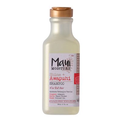 Maui Moisture Shine + Awapuhi Moisturizing Vegan Shampoo with Coconut Oils for Shiny Hair, Silicone-Free &amp; Sulfate-Free Surfactant Aloe Shampoo to Detangle &amp; Hydrate Dull Hair, 13 fl. Oz