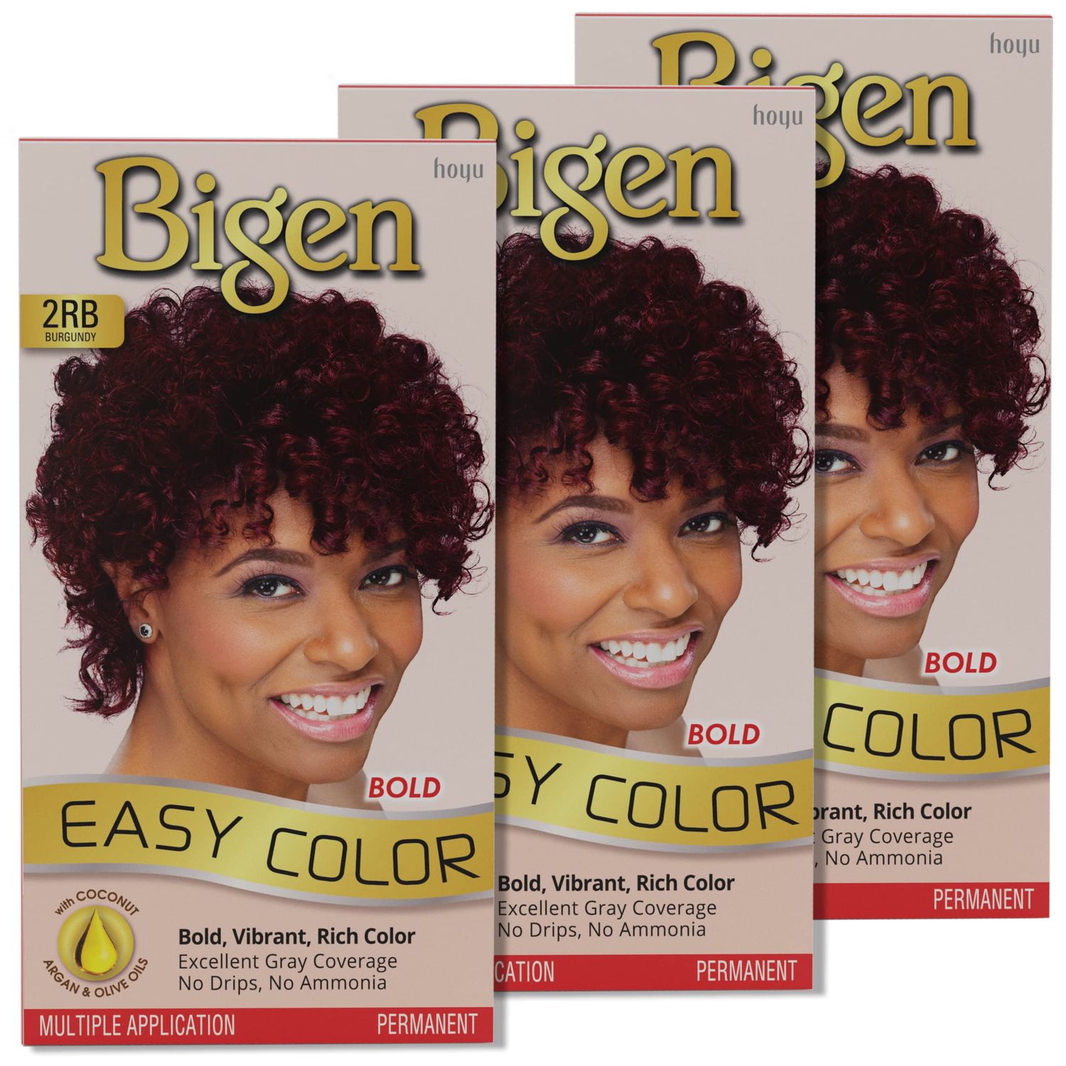 2RB Bigen Easy Color for Women Burgundy- New Formula - 3 Pack